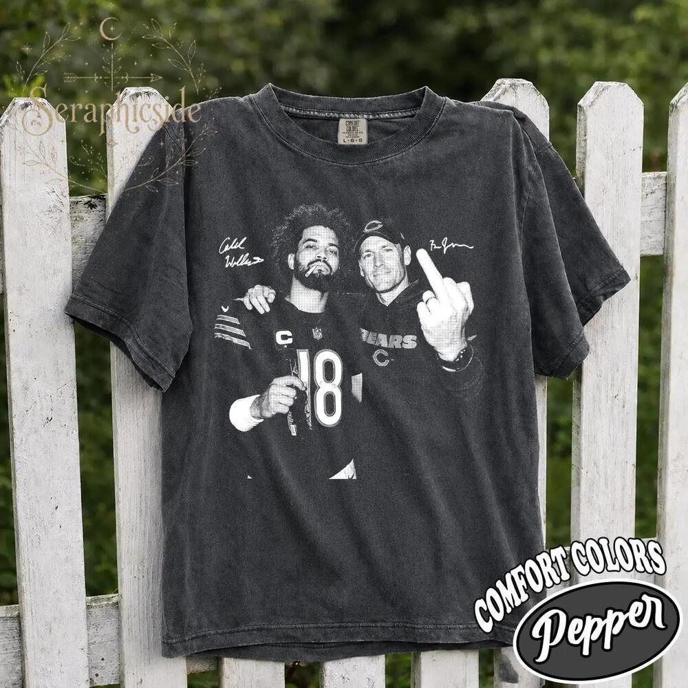 Retro 90s Caleb Williams 18 Ben Johnson Chicago Football Funny Fan Gift Tee